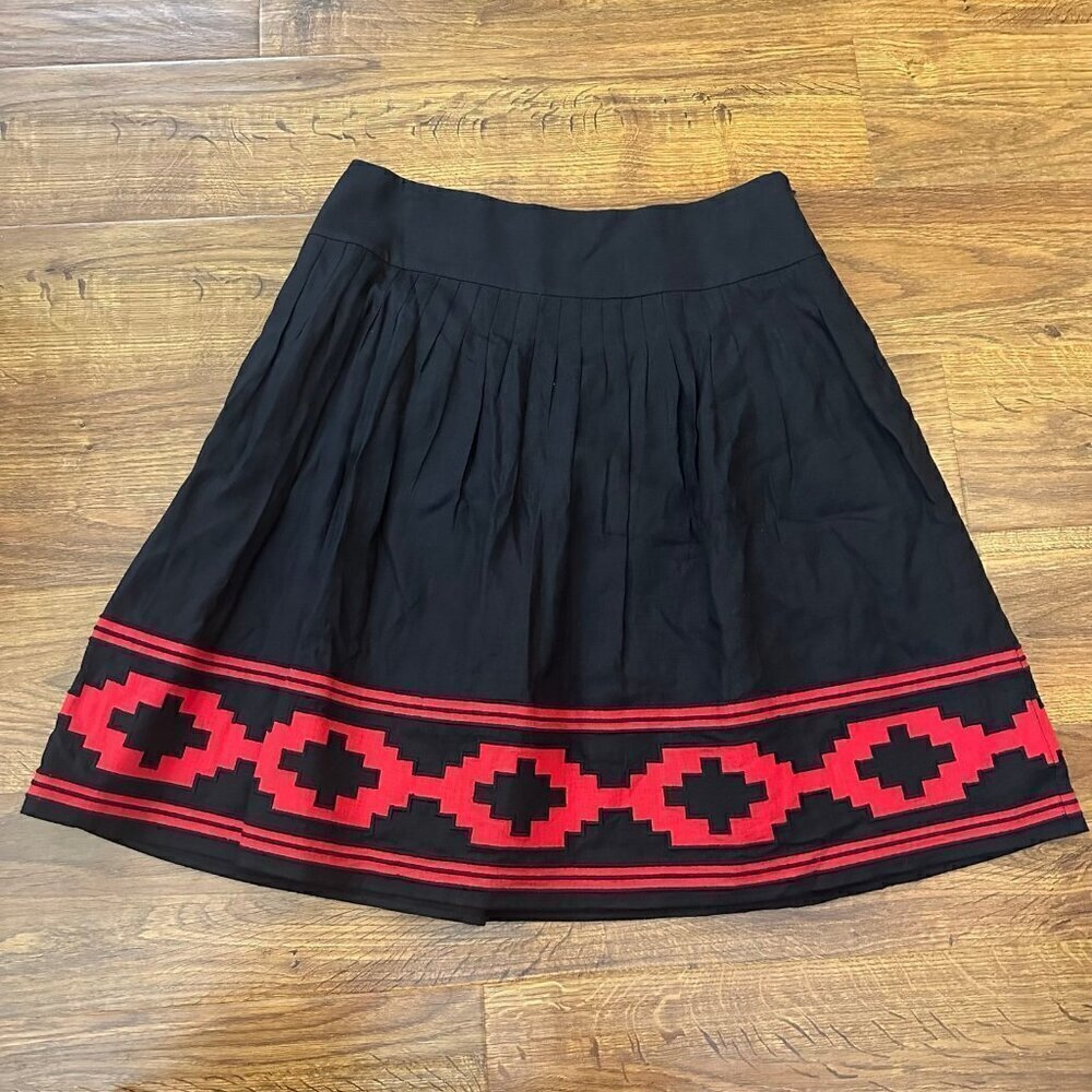 Lauren Ralph Lauren linen southwestern trim skirt 8